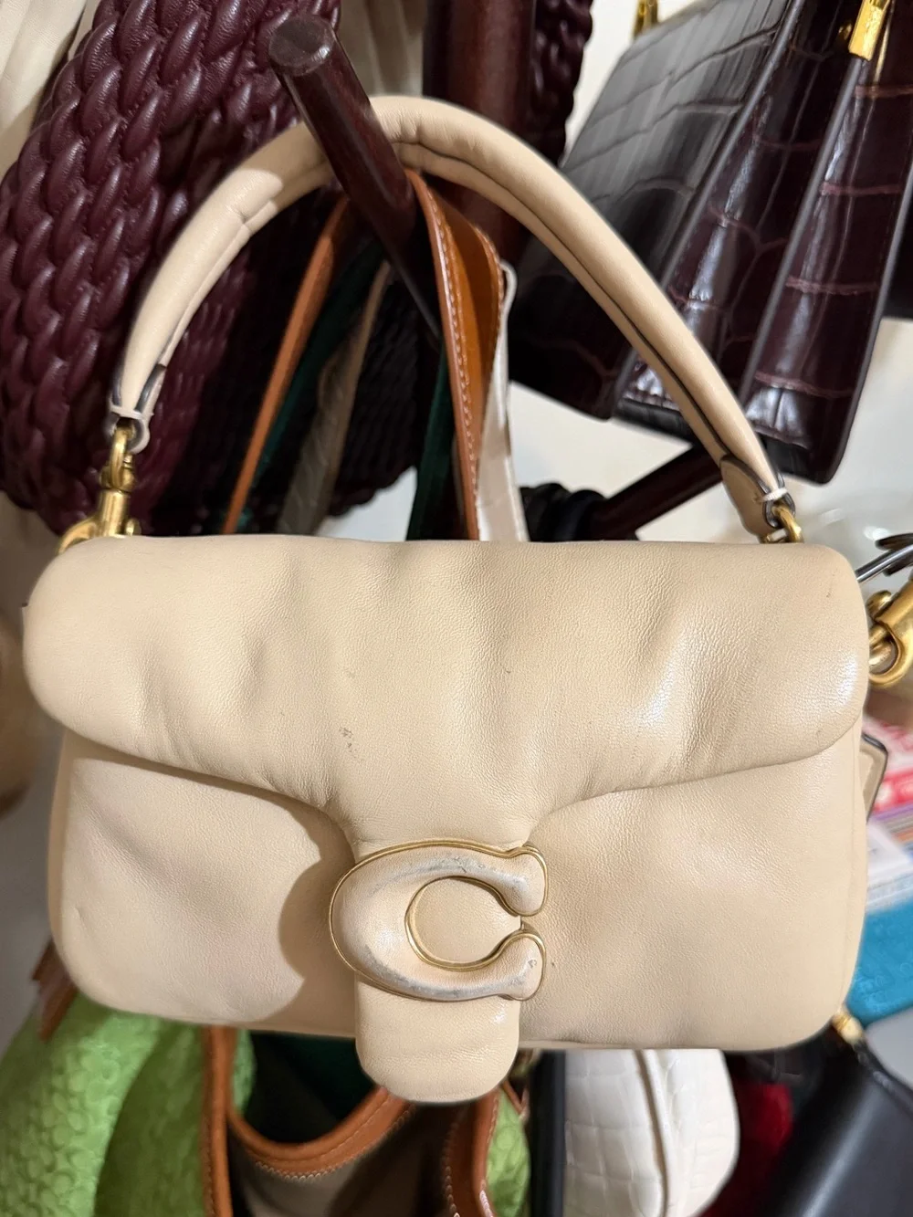 Coach Tabby Bag – Cream Leather, Gold Hardware
